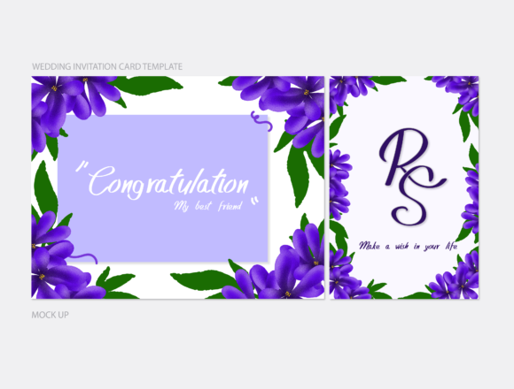 Elegant Purple Flower Wedding Clipart for Invitations