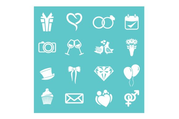 Wedding Icon Set: Elevate Your Creative Projects with Versatile EPS Graphics