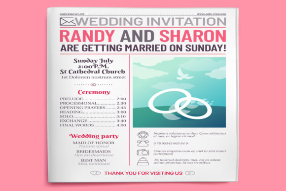 Wedding Invitation Tabloid: A Vintage Newspaper Font